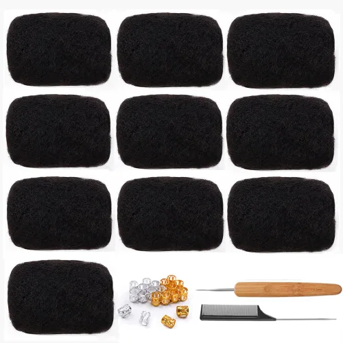 Miniatura 49 de Extensiones Loc de 10 pulgadas de grosor de cabello humano de 10 pulgadas, 10 hebras, extensiones de rastas de cabello humano para mujeres