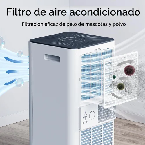 Miniatura 5 de Acondicionadores de aire portátiles de 10,000 BTU, aire acondicionado portátil con control remoto para habitación de hasta 450 pies cuadrados