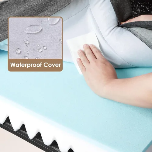Miniatura 3 de EHEYCIGA - Cama ortopédica para perro grande, impermeable, de espuma viscoelástica y espuma tipo caja de huevos, bordes elevados, antideslizante