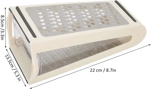 Miniatura 7 de HYWHUYANG Rallador de queso, rallador reversible de caja con dos lados, rallador de alimentos con recipiente de almacenamiento, herramienta