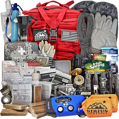 Miniatura 10 de Sirius: Bolsa de Emergencia Precargada - Kit de 72 Horas para 2 Personas - Kit de Supervivencia en Mochila de Emergencia - Mochila Táctica Premium