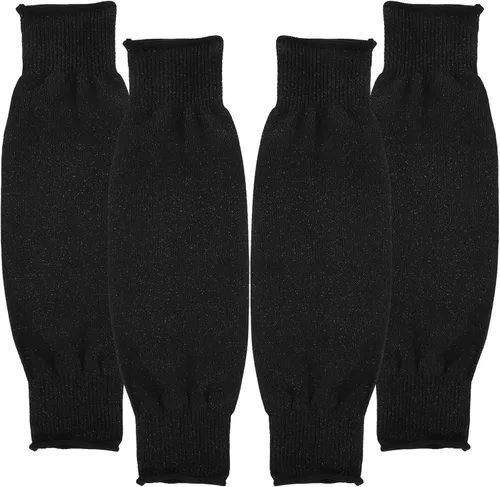 DOITOOL 2 Pairs Cut-resistant Arm Guards Black Forearm Sleeves for Men and Women 15.7 18 Inch Protective Sports Arm Sleeves for Football Golf