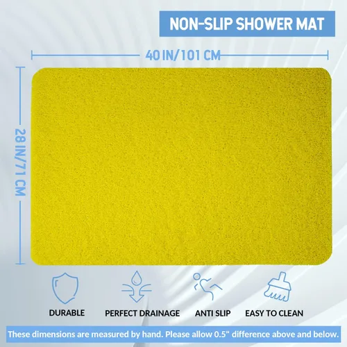 Miniatura 77 de Hargiis - Tapete antideslizante de secado rápido para tina y ducha, tapete exfoliante para pies, para baño, cocina u hotel, beige, 24 x 16 pulgadas
