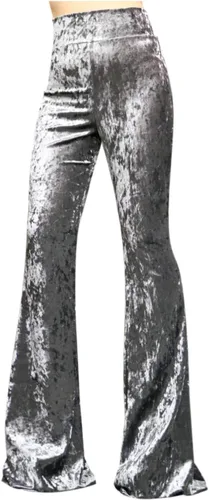 Miniatura 134 de ShopMyTrend - Pantalones de yoga largos con piernas anchas y acampanadas estilo palazzo, con cintura alta, para mujer