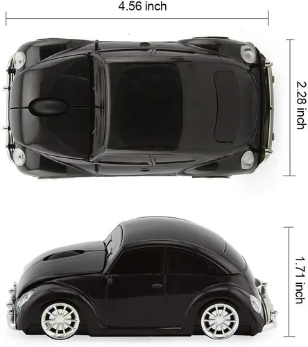 Miniatura 7 de VW Beetle - Ratón inalámbrico con forma de coche deportivo, ratón, computadora, portátil, PC, ratón óptico de 2,4 GHz, Nano USB, AAA, batería