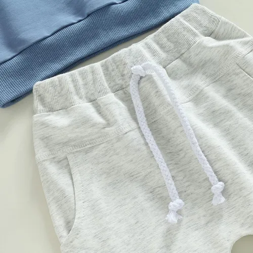 Miniatura 117 de Conjunto de 2 piezas de sudadera de manga larga con cuello redondo y pantalones casuales para bebés y niños pequeños