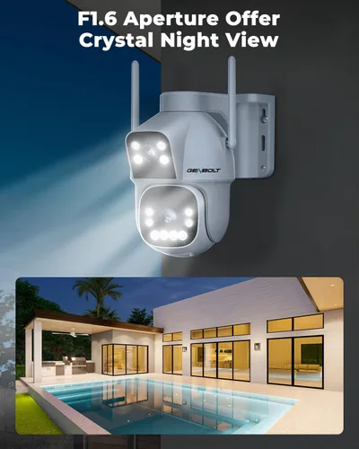 Miniatura 8 de GENBOLT 2.5K AOV WiFi Cámara de seguridad solar al aire libre inalámbrica, 7/24 grabación 3MP+3MP cámara de vigilancia IP con detección de IA de 90