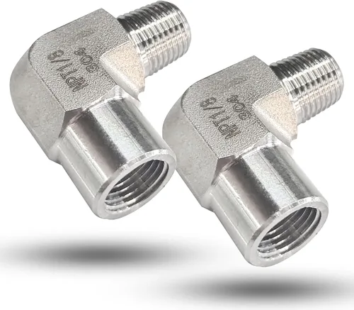 Miniatura 13 de 2 piezas de codo de calle de 90 grados, adaptador de codo de barra forjada de acero inoxidable 304, accesorios de tubería de alta resistencia