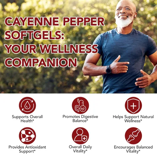 Miniatura 3 de Cápsulas de pimienta de cayena, suplementos de capsaicina de pimienta de cayena que apoyan la vena de las piernas, la salud del corazón