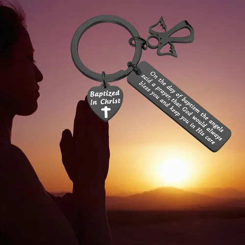Miniatura 7 de MYOSPARK Regalo de bautismo en el día de bautizado, los ángeles dijeron una cruz de oración, regalo religioso para familiares y amigos