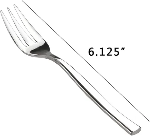 Miniatura 3 de Idomy Tenedores de degustación de 3 dientes de acero inoxidable para aperitivos, 12 piezas