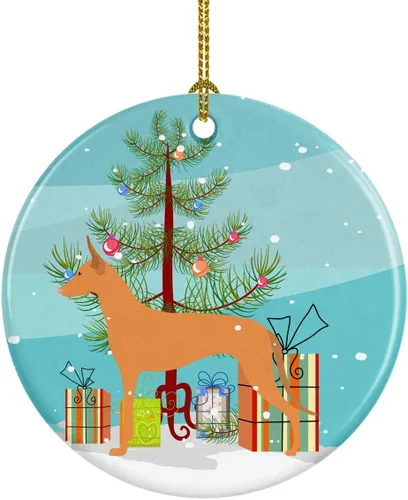Miniatura 47 de Caroline's Treasures Bulldog inglés «Merry Christmas» adorno de cerámica para árbol de Navidad, decoración colgante para el hogar, Navidad, fiestas
