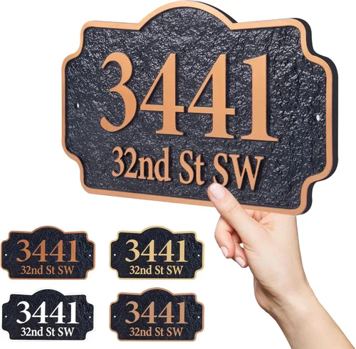 Miniatura 17 de Personalized Address Plaque,Hand-Carved House Number Sign Plaque,Custom Address Numbers for Outside