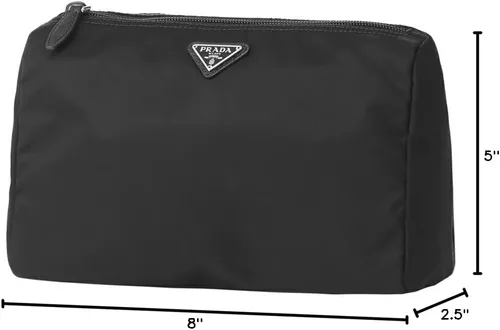 Miniatura 8 de Prada Vela Nylon Beauty Bag Estuche de maquillaje cosmético - Negro Silver-tone hardware Zipper closure Interior zipper pocket Dust bag and