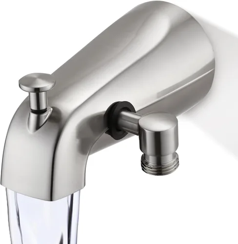 Miniatura 8 de Caño de bañera deslizante con desviador, ducha de mano de alta presión, 8 ajustes, grifo de bañera de metal con rociador, níquel cepillado