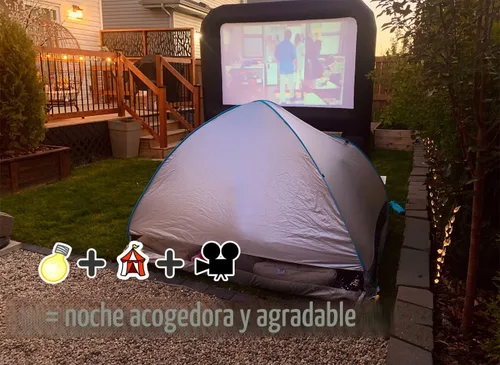 Miniatura 8 de HuaKastro Pantalla de proyector inflable de 14 pies, diseño de una sola pieza, pantalla de película inflable de fácil configuración con ventilador