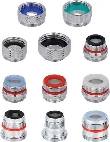 Hibbent Kit de adaptador de grifo de 11 piezas, juego de adaptador de aireador de latón para fregadero de cocina, adaptador de grifo de fregadero