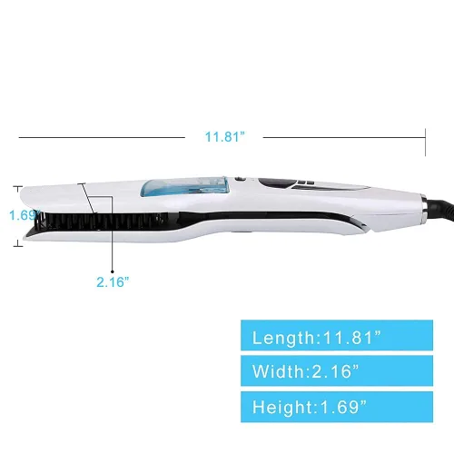 Miniatura 3 de Cepillo alisador de pelo de vapor profesional - Plancha eléctrica de cerámica para alisar el cabello largo y corto