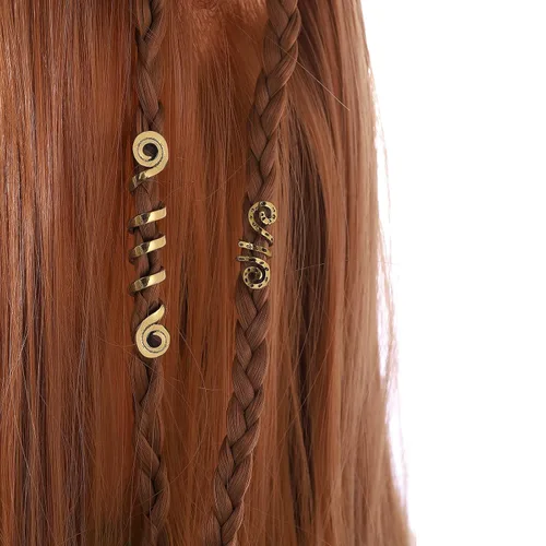 Miniatura 3 de FRDTLUTHW Joyas doradas de serpiente para trenzas, decoración de cabello de Halloween, accesorios de rastas para mujer (paquete de 6)