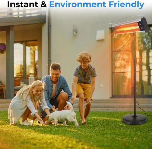Miniatura 4 de SereneLife - Calentador de patio por infrarrojos, calentador eléctrico de patio para uso en interiores y exteriores, calentador de pie portátil