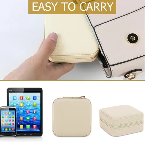 Miniatura 6 de Joyero pequeño, organizador de joyas de viaje, caja de joyería portátil de viaje, mini almacenamiento portátil, caja de almacenamiento para anillos