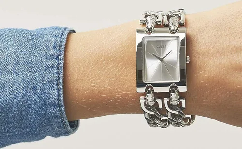 Miniatura 4 de Guess Reloj analógico de cuarzo para mujer con correa de acero inoxidable W1117L3