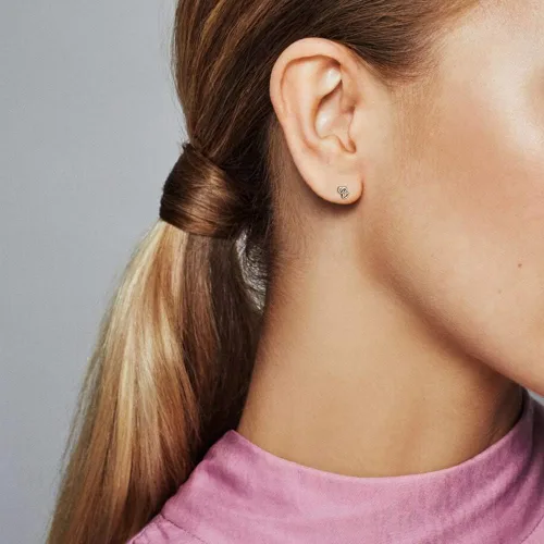 Miniatura 2 de Pandora ME Jewelry - Aretes de plata de ley con corazones enlazados