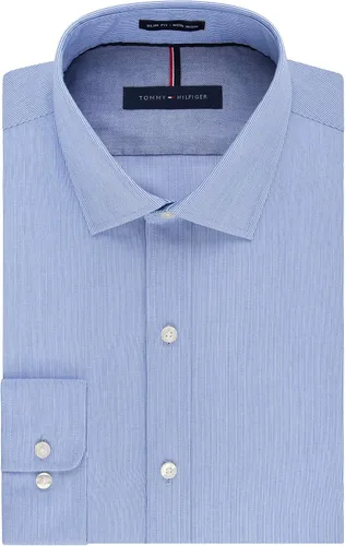 Miniatura 3 de Tommy Hilfiger Camisa de vestir para hombre ajuste delgado sin rayas de hierro