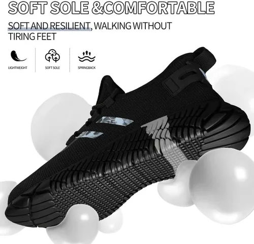 Miniatura 5 de KGJIANDA Zapatos de trabajo con punta de acero para hombres, zapatos de trabajo para mujeres, zapatos indestructibles de seguridad, zapatos de punta
