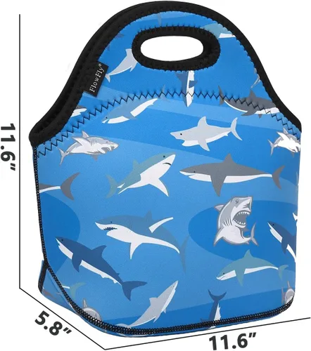 Miniatura 3 de FlowFly Lonchera de neopreno para niños, bolsa suave aislada, mini bolsa térmica para comidas, kit para niños, niñas, hombres, mujeres, escuela