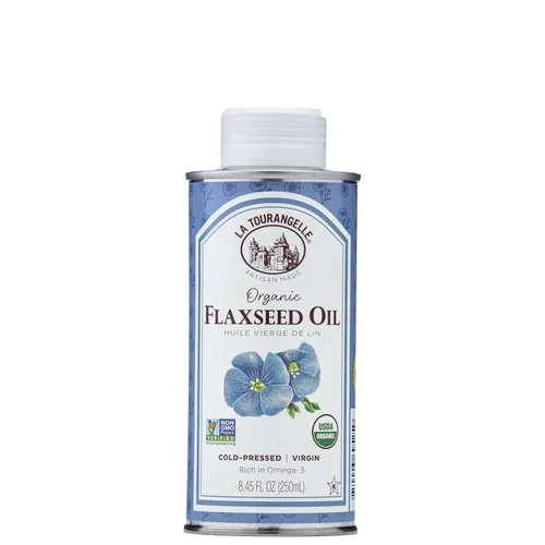 La Tourangelle, Aceite de linaza orgánico, omega-3 esencial para mejorar la salud del corazón, vegano, sin OGM, sin gluten, kosher, condimento de