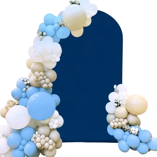 Miniatura 15 de Cubierta de Arco de Boda Ajustada de Spandex 7.2 Pies, Cubierta de Fondo de Arco Rosa, Cubiertas de Soporte de Fondo Chiara de Parte Superior