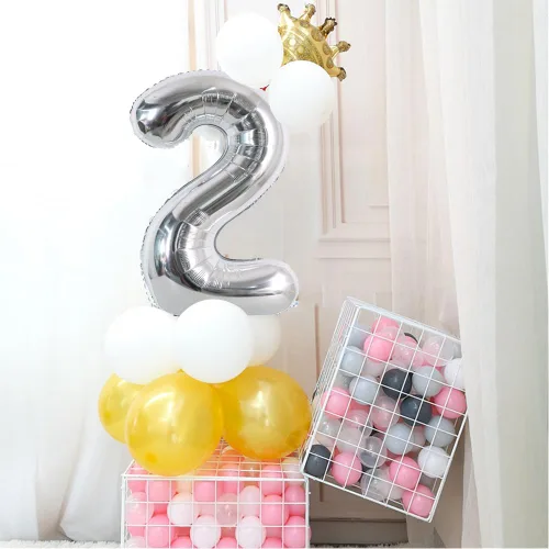 Miniatura 4 de TONIFUL Globos plateados de 40 pulgadas con números grandes del 0 al 9, número 8, globos digitales de aluminio de helio Mylar con números grandes