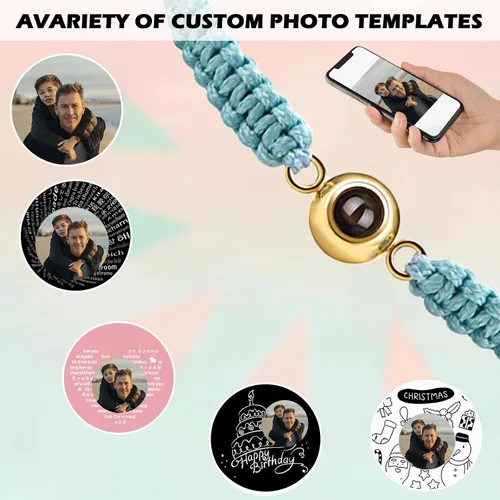 Miniatura 2 de Pulseras personalizadas con fotos, pulsera de proyección con imagen en el interior, pulsera con imagen personalizada, regalo conmemorativo