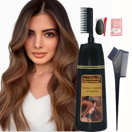 Miniatura 15 de Black Hair Dye Shampoo Permanent YIZHONG Hair Color para el cabello 100% cobertura de canas Mujeres Hombres 3 In2 Easy Comb Dyeing (negro)