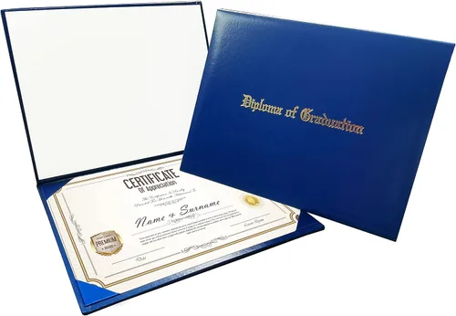 Miniatura 25 de Gradplaza Cubierta de diploma para certificado de 8.5 x 11 pulgadas impreso "Diploma de graduación" negro soporte para diploma liso para escuela