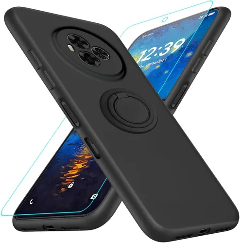 Miniatura 15 de Funda compatible con Blackview Shark 6/Oscal Tiger 8 con protector de pantalla, soporte de anillo giratorio de 360°, TPU a prueba de golpes, funda