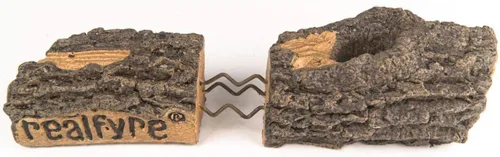 Miniatura 2 de RealFyre Juego de troncos de gas ventilado realista con troncos de cerámica pintados a mano, brasas brillantes, arena de sílice para una auténtica