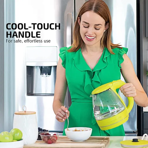 Miniatura 2 de Ovente Tetera de 1.5 litros libre de BPA, cristal, inalámbrica, eléctrica Verde