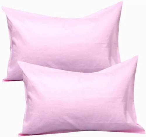 Fundas de almohada de algodón peinado de 600 hilos (paquete de 2) tamaño Queen de 20.0 x 30.0 in, color rosa claro liso Rosa Claro (Sólido)