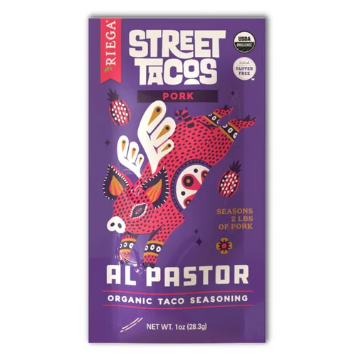 Miniatura 3 de Riega Street Taco Seasoning, mezcla de especias mexicanas orgánicas para cocinar comidas auténticas, Al Pastor, paquetes de 1 oz, 8