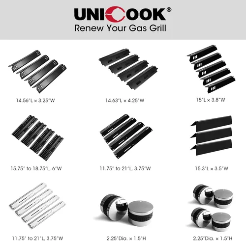 Miniatura 7 de Unicook Paquete de 3 placas de calor ajustables para parrilla, se extiende de 11.75 a 21 pulgadas de longitud, piezas de repuesto para cubierta