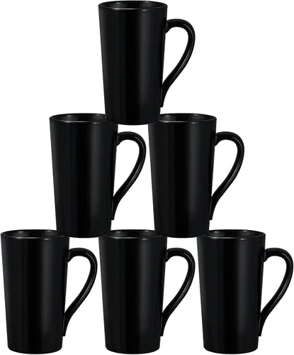 Miniatura 8 de Juego de 6 tazas de café de porcelana de 20 onzas, tazas de café grandes y altas con asas, tazas de café modernas de cerámica para café, té, cacao