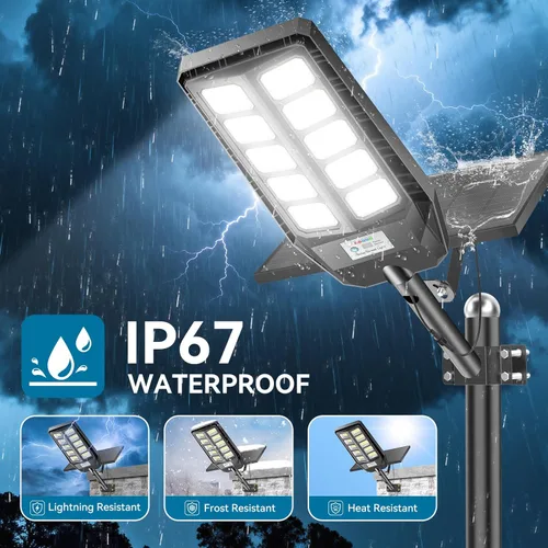 Miniatura 6 de VOOJOY Luces Solares para Exteriores Impermeables, 7000K, luces solares de calle del atardecer al amanecer con sensor de movimiento para exteriores