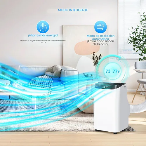 Miniatura 8 de Aire acondicionado portátil de 12000 BTU con control remoto, unidad de aire acondicionado de refrigeración independiente 3 en 1 con ventilador