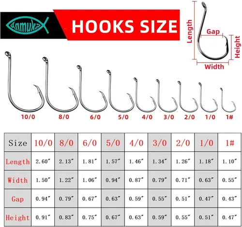 Miniatura 6 de Circle Hooks Fishing Hooks 2X Strong 170PCS/Box 220PCS/Box Octopus Catfish Fish Bulk Fishing Hooks Set Saltwater Freshwater Gear Equipment#1 1/0 2/0