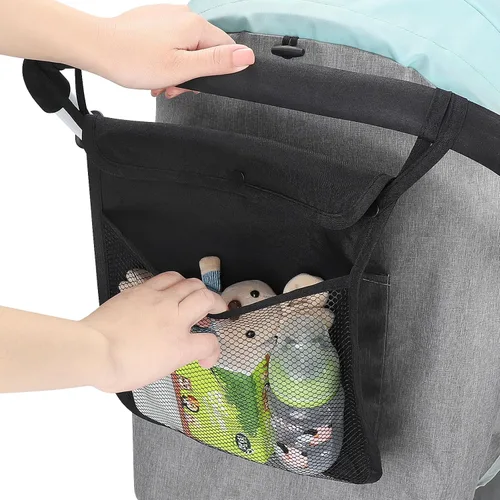 Miniatura 5 de Accmor Organizador universal de cochecito, bolsa de malla para Uppababy, Nuna, Britax, Doona, cochecitos de malla ajustable antideslizante