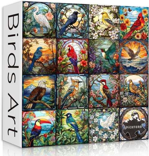 Miniatura 11 de Rompecabezas de Pájaros para Adultos de 1000 Piezas, Lindo Rompecabezas de Edredón de Jardín de Flores de Pájaros, Divertido Rompecabezas Floral