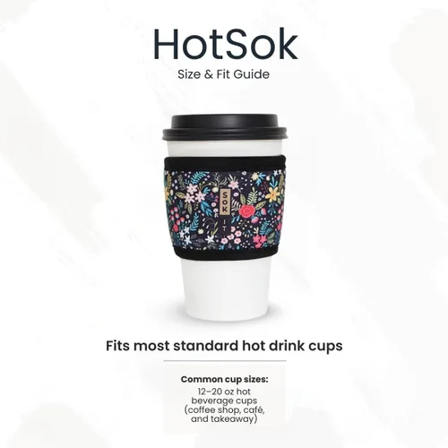 Miniatura 3 de Sok It HotSok Coffee & Tea - Funda de neopreno con aislamiento reutilizable (floral abstracto)