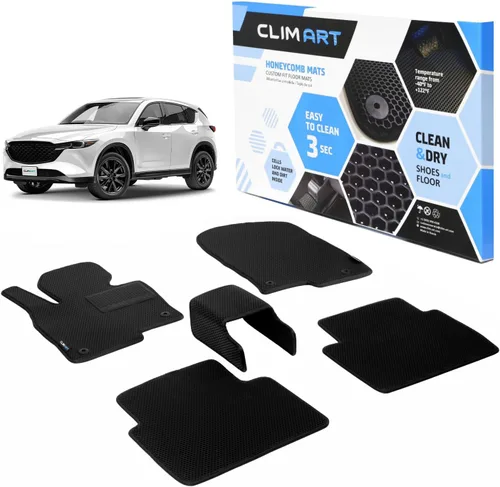 Miniatura 14 de CLIM ART Honeycomb FL051417021 - Alfombrillas de automóvil de ajuste personalizado para Honda CR-V 2017-2021, primera y 2ª fila, alfombrillas